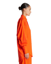 Orange Wool Relaxed Shirt | PDP | Antonia