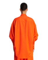 Orange Wool Relaxed Shirt | PDP | Antonia