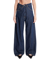 Blue Ines Dark Cross-Front Jeans | PDP | Antonia