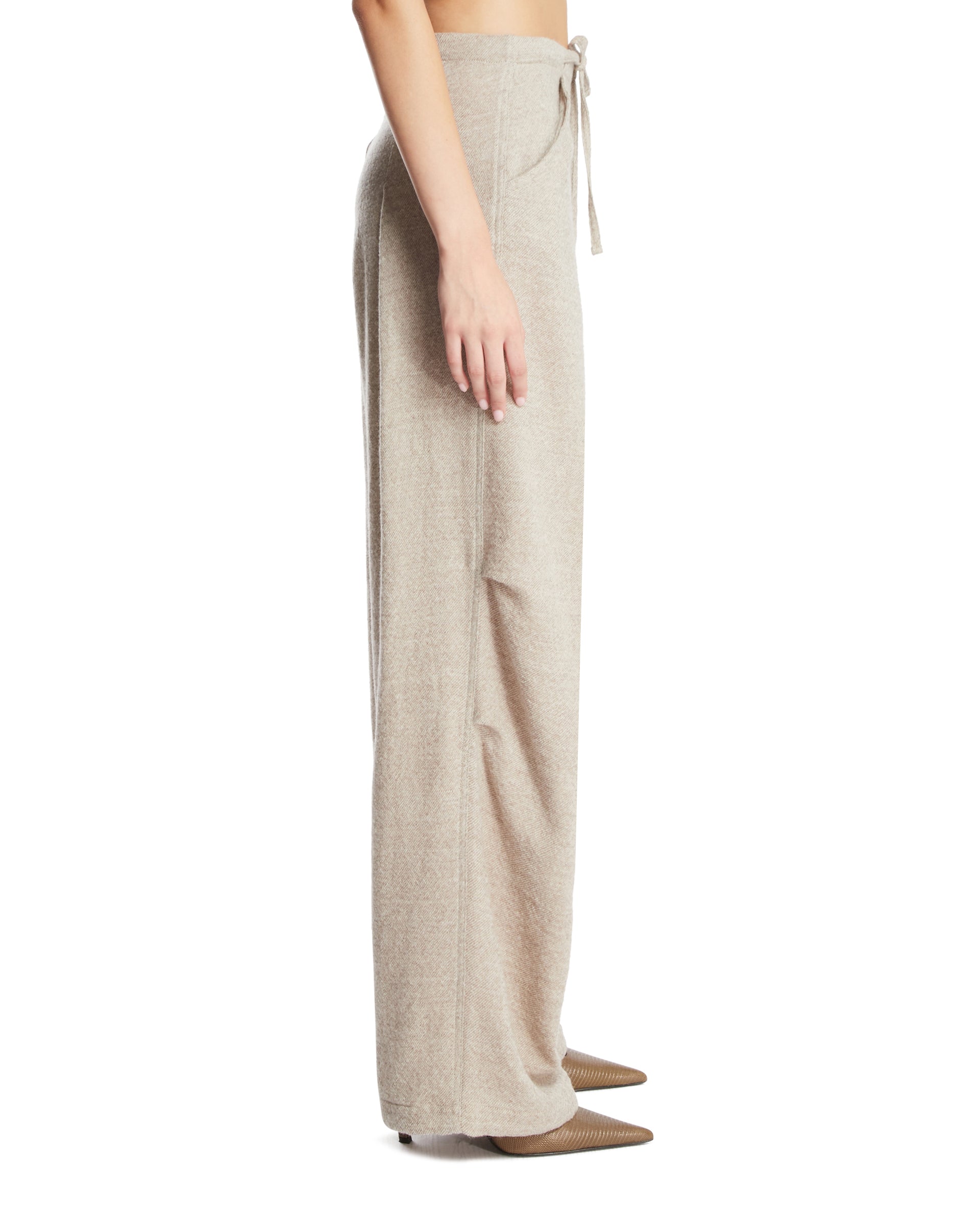 Gray Daisy Wool Trousers | DARKPARK - Antonia