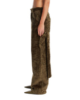 Green Lisa Faux Fur Trousers | PDP | Antonia