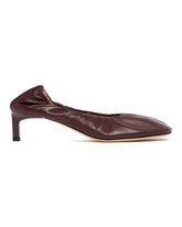 Burgundy Leather Low Heel Pumps | PDP | Antonia