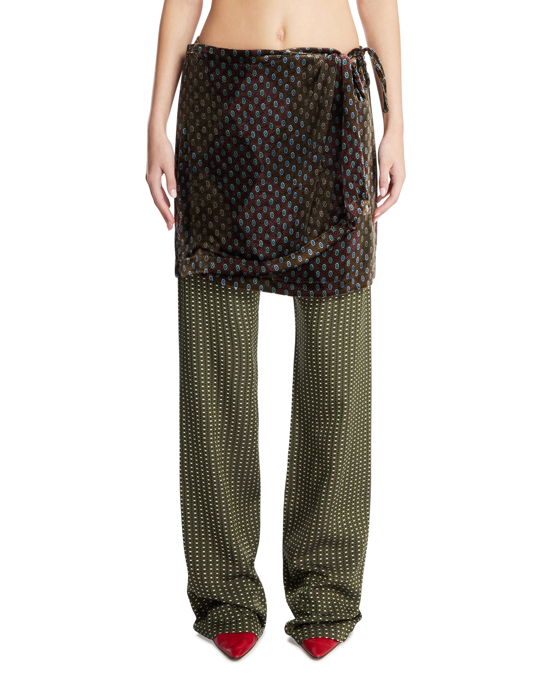 Green Silk Skirt Pants | DRIES VAN NOTEN - Antonia