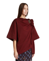 Burgundy Draped T-Shirt | PDP | Antonia