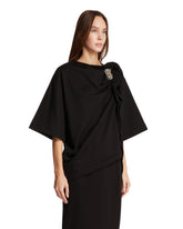 Black Draped T-Shirt | PDP | Antonia