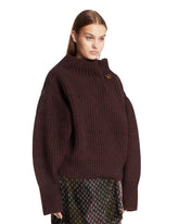 Burgundy Oversized Wool Sweater | PDP | Antonia