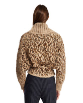 Beige Wool Sweater with Embroidery | PDP | Antonia