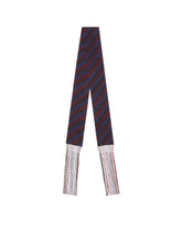 Blue and Brown Striped Viscose Scarf | PDP | Antonia