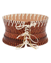 Light Brown Leather Corset Belt | PDP | Antonia