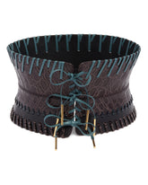 Brown Leather Corset Belt | PDP | Antonia