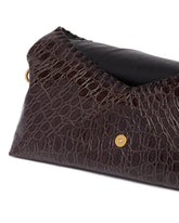 Brown Crocodile-Embossed Clutch | PDP | Antonia