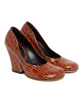 Brown Sculptural Heel Pumps - Women's pumps | PLP | Antonia