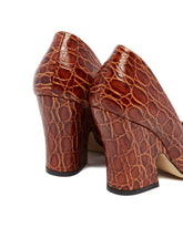 Brown Sculptural Heel Pumps | PDP | Antonia