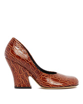 Brown Sculptural Heel Pumps - Women's pumps | PLP | Antonia