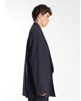 Blue Double-Breasted Wool Blazer | PDP | Antonia