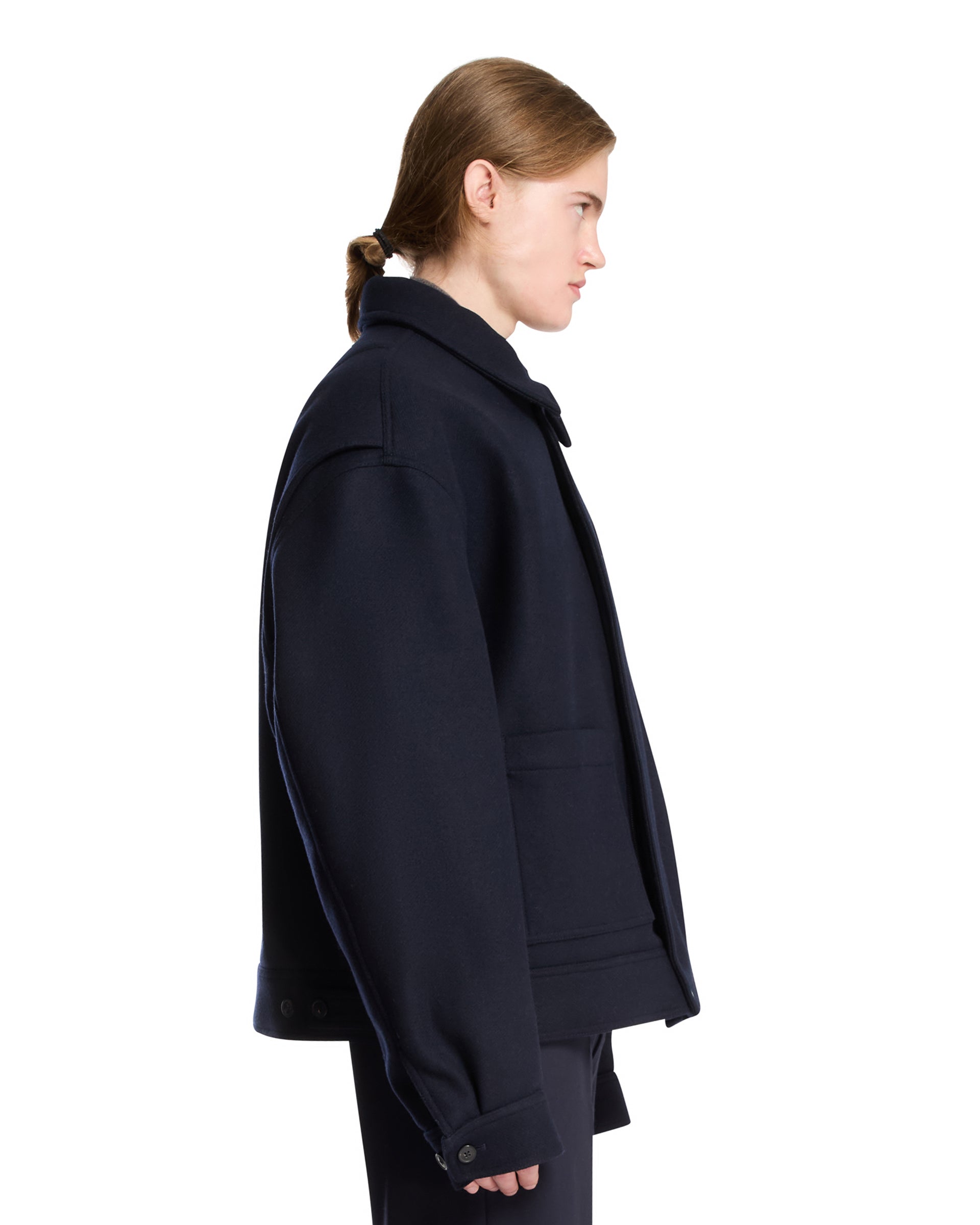 Blue Oversized Wool Jacket | DRIES VAN NOTEN - Antonia