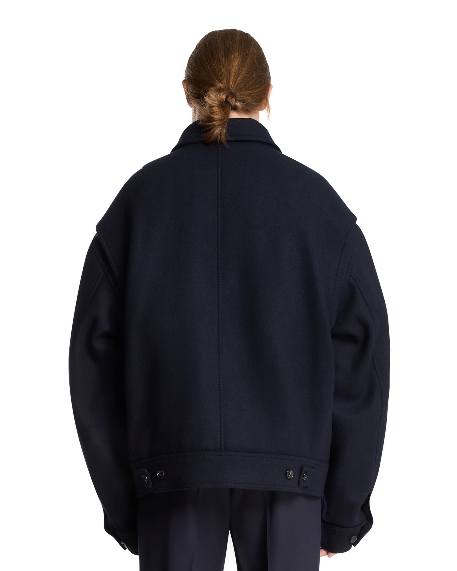 Blue Oversized Wool Jacket | DRIES VAN NOTEN - Antonia