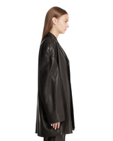 Black Oversized Leather Jacket | PDP | Antonia