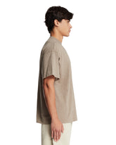 Beige Cotton Logo T-shirt | PDP | Antonia