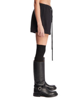 Black Cotton Logo Shorts | PDP | Antonia