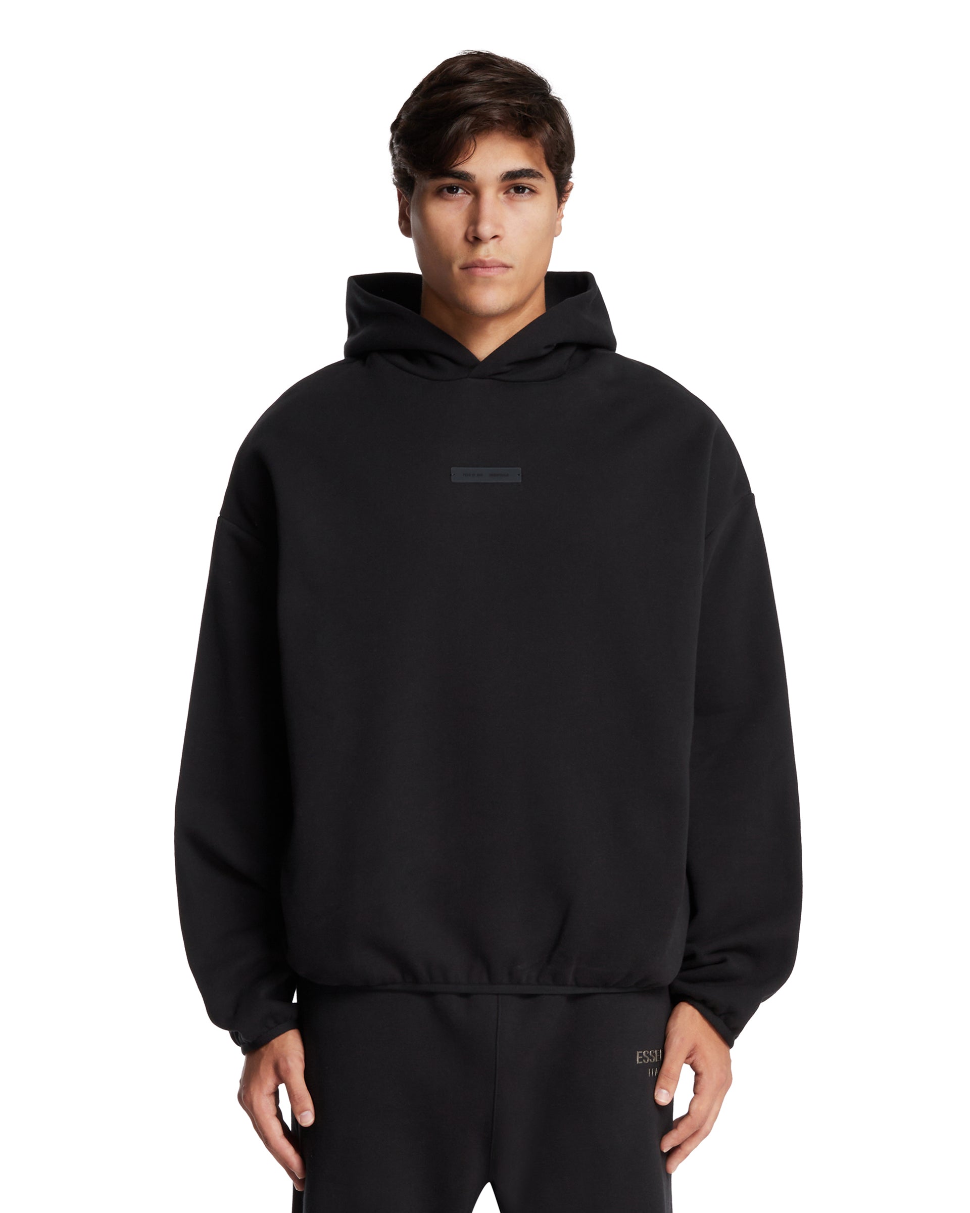 Felpa Con Cappuccio In Cotone Nera FEAR OF GOD ESSENTIALS Antonia