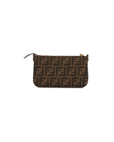 Brown FF Jacquard Baguette Pouch | PDP | Antonia