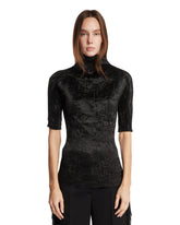 Black Pleated Dahlia Top | PDP | Antonia