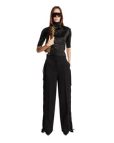 Black Pleated Dahlia Top | PDP | Antonia