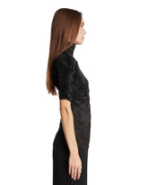 Black Pleated Dahlia Top | PDP | Antonia