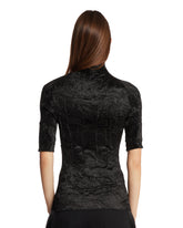 Black Pleated Dahlia Top | PDP | Antonia