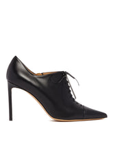 Black Leather Lace-Up Pumps - FRANCESCO RUSSO WOMEN | PLP | Antonia