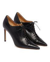 Black Leather Lace-Up Pumps - FRANCESCO RUSSO WOMEN | PLP | Antonia