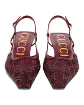 Red Slingback Pumps with GG Crystals | PDP | Antonia