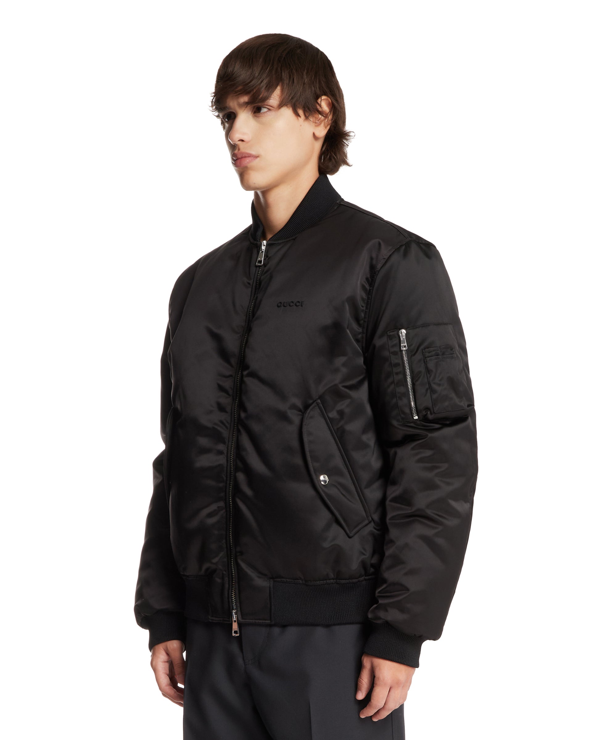 Black Nylon Canvas Bomber Jacket | GUCCI - Antonia