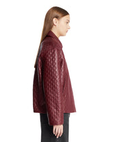 Red Oversized Leather Jacket with Raised GG | PDP | Antonia