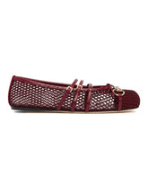 Red Mesh Ballet Flats with Horsebit | PDP | Antonia