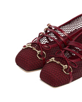 Red Mesh Ballet Flats with Horsebit | PDP | Antonia