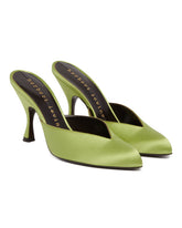 Green Sitting Pretty Satin Mules - Women's mules | PLP | Antonia