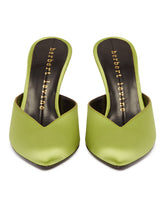 Green Sitting Pretty Satin Mules | PDP | Antonia