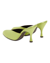 Green Sitting Pretty Satin Mules | PDP | Antonia