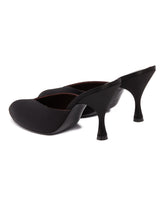 Black Sitting Pretty Satin Mules | PDP | Antonia