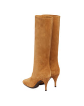 Beige Suede Silhouette Boots | PDP | Antonia