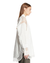 White Multimaterial Shirt | PDP | Antonia