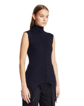 Blue Wool Garter Waistcoat | PDP | Antonia