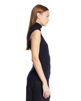 Blue Wool Garter Waistcoat | PDP | Antonia