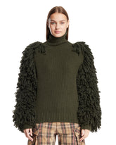 Green Fringe Alpaca Sweater - JEAN PAUL GAULTIER WOMEN | PLP | Antonia