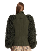 Green Fringe Alpaca Sweater | PDP | Antonia