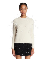 White Alpaca Sweater with Feathers - Jil sander women | PLP | Antonia