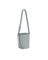 Gray Leather Cannolo Bucket Bag | PDP | Antonia