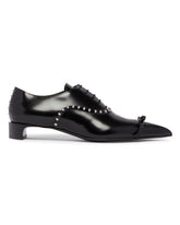 Black Leather Lace-up Pumps | PDP | Antonia